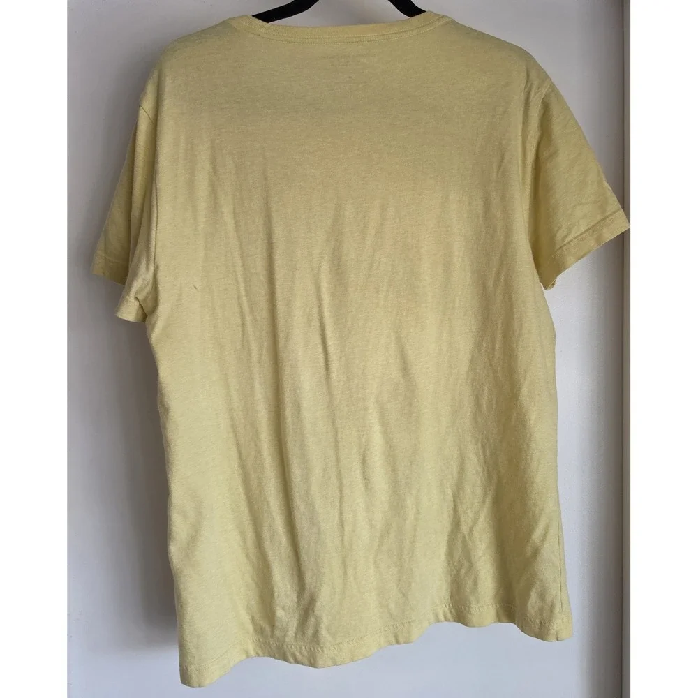 Banana Republic T-Shirt M Yellow Solid Cotton Casual Short Sleeve Tee Top